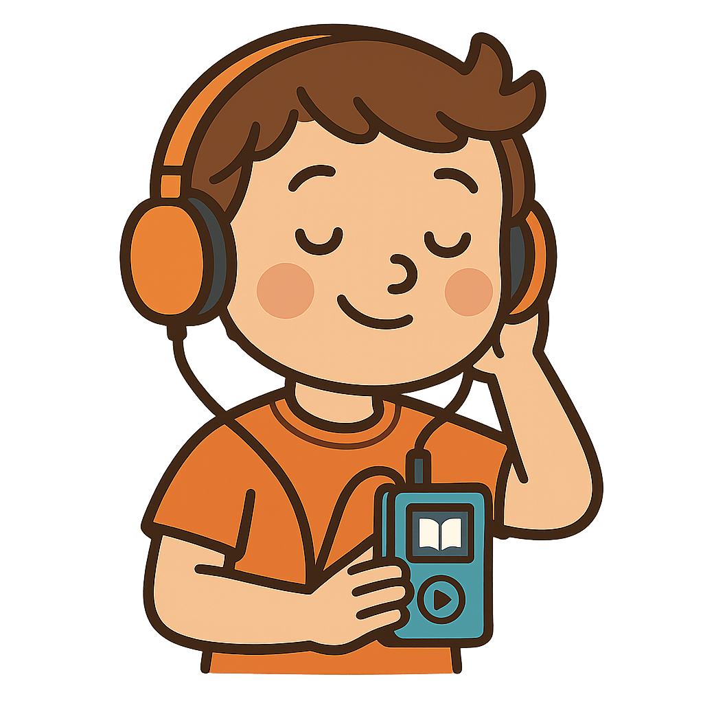 Enfant écoutant une histoire audio